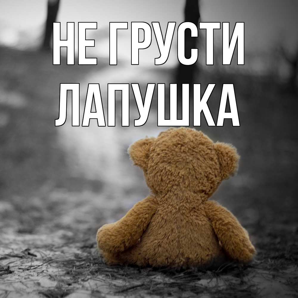 Открытка на каждый день с именем, лапушка Не грусти медведь со спин Прикольная открытка с пожеланием онлайн скачать бесплатно 