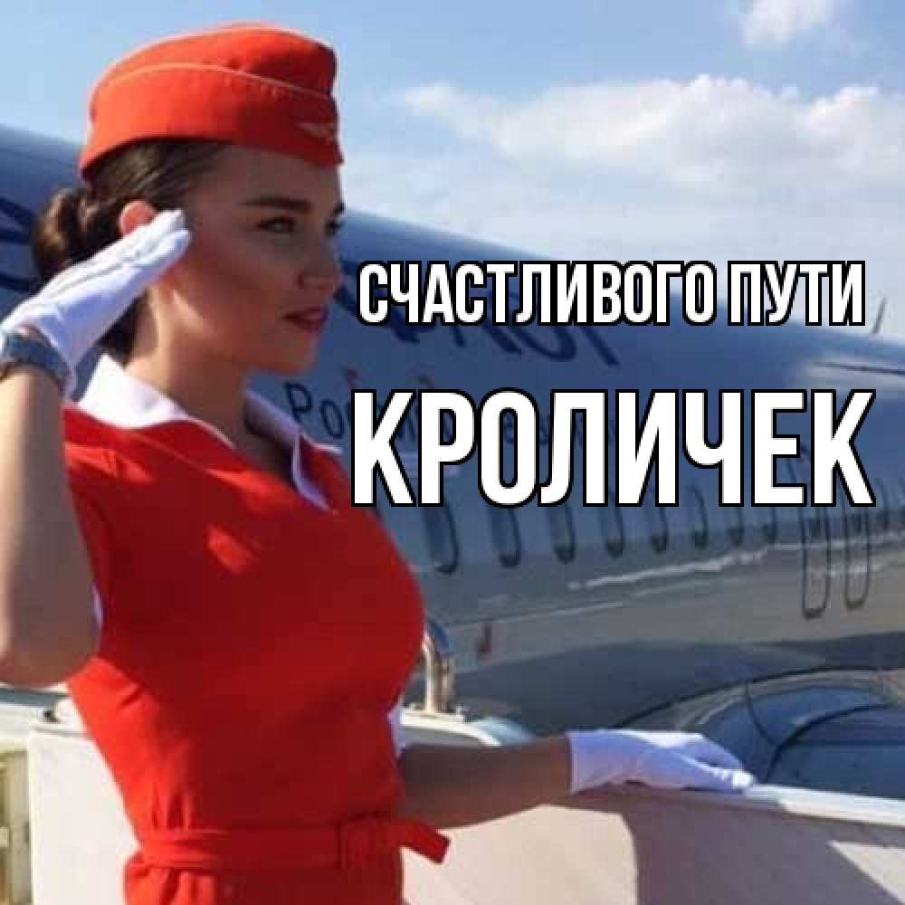 Открытка на каждый день с именем, кроличек Счастливого пути чудесного полета Прикольная открытка с пожеланием онлайн скачать бесплатно 