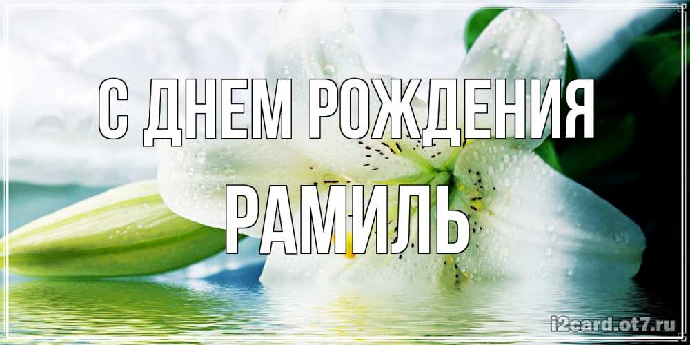 Открытка на каждый день с именем, Рамиль С днем рождения лилия на открытке ко дню рождения Прикольная открытка с пожеланием онлайн скачать бесплатно 