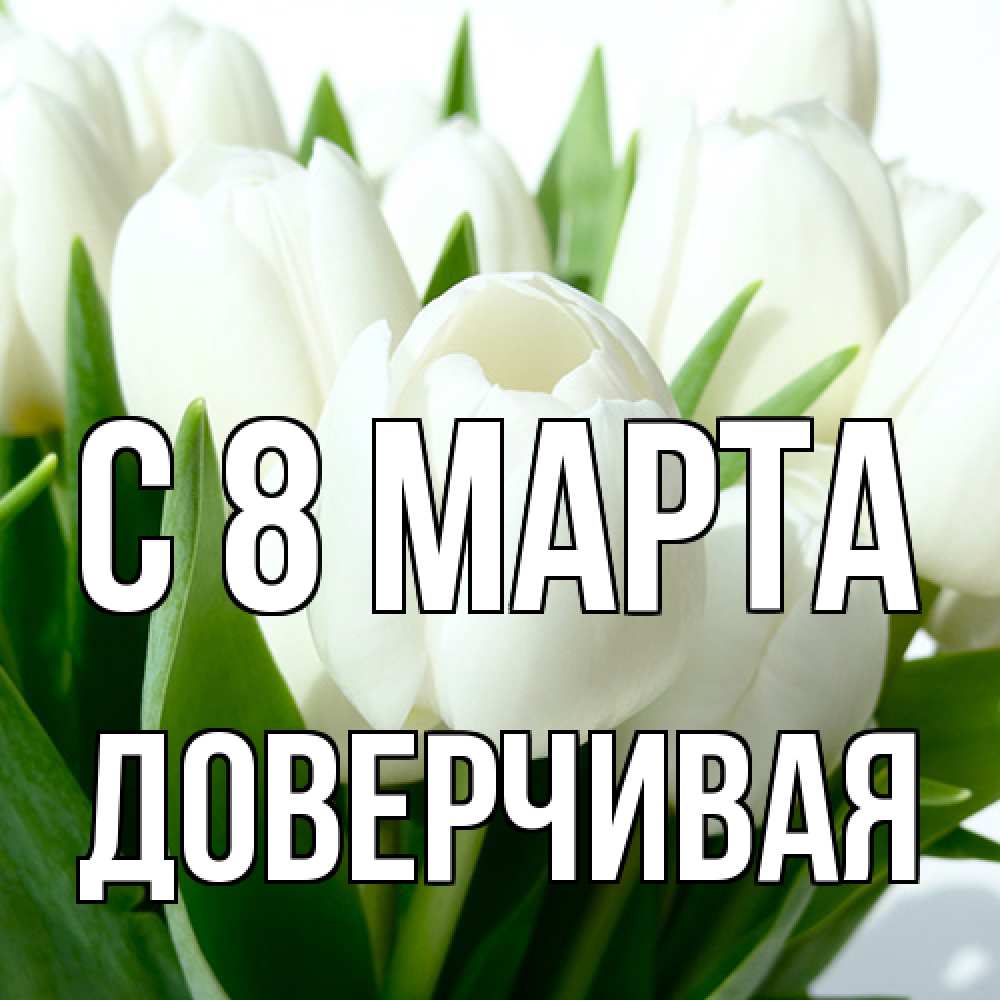 Открытка на каждый день с именем, Доверчивая C 8 МАРТА цветы Прикольная открытка с пожеланием онлайн скачать бесплатно 