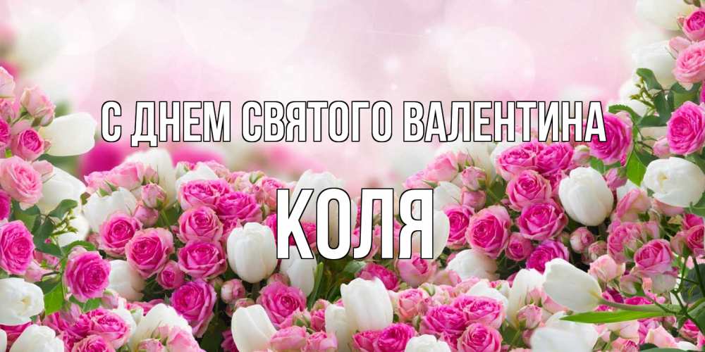 Открытка на каждый день с именем, Коля С днем Святого Валентина валентинка с именем Прикольная открытка с пожеланием онлайн скачать бесплатно 