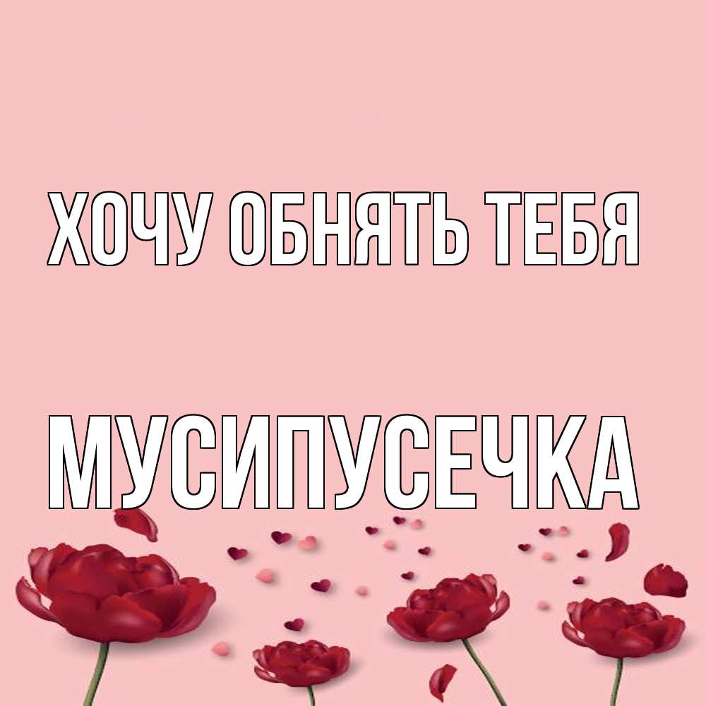 Открытка на каждый день с именем, Мусипусечка Хочу обнять тебя бесплатно Прикольная открытка с пожеланием онлайн скачать бесплатно 