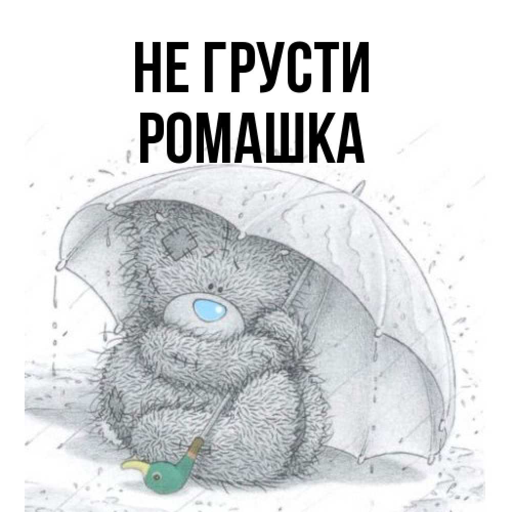 Открытка на каждый день с именем, Ромашка Не грусти спасите мишку Тедди Прикольная открытка с пожеланием онлайн скачать бесплатно 