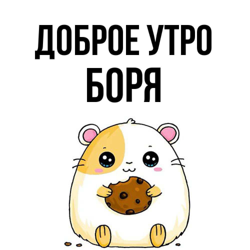 Открытка на каждый день с именем, Боря Доброе утро есть печеньку. Утречко Прикольная открытка с пожеланием онлайн скачать бесплатно 
