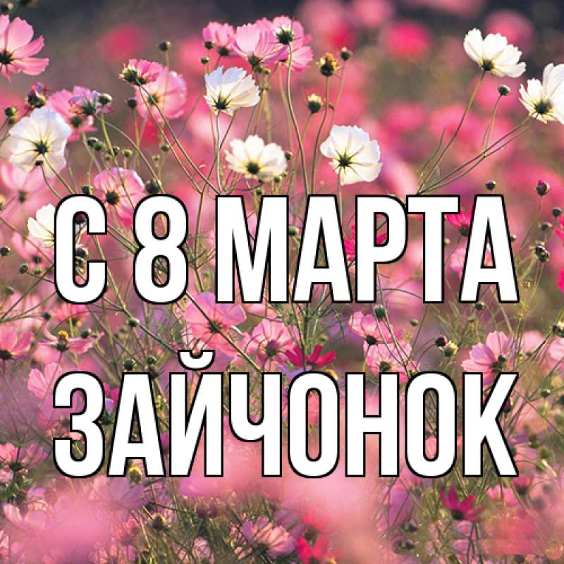 Открытка с именем, Зайчонок, C 8 МАРТА