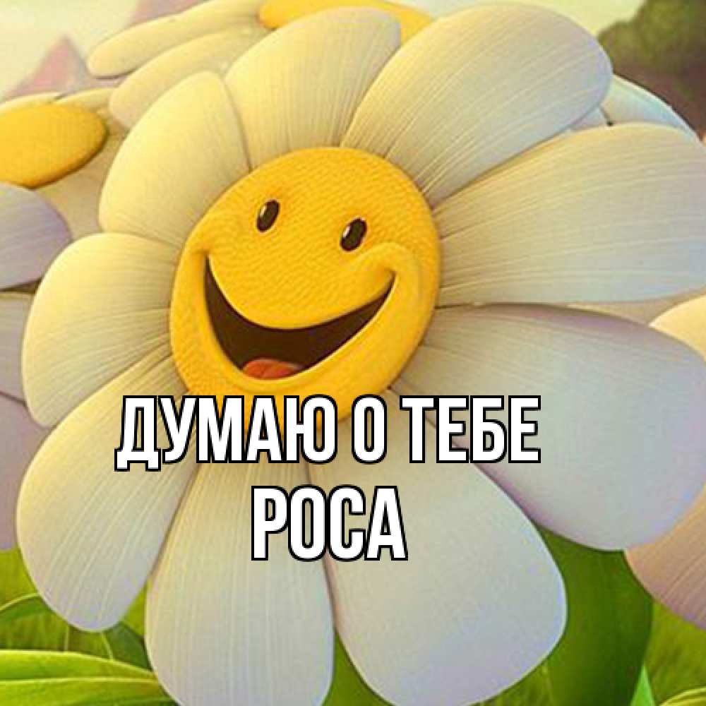 Открытка на каждый день с именем, Роса Думаю о тебе позитивные мысли Прикольная открытка с пожеланием онлайн скачать бесплатно 