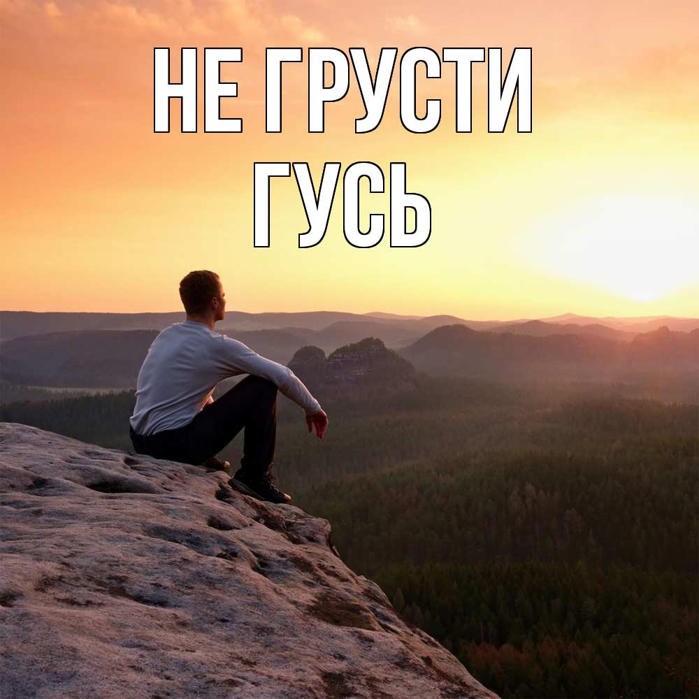 Открытка на каждый день с именем, Гусь Не грусти смотрим на закат Прикольная открытка с пожеланием онлайн скачать бесплатно 
