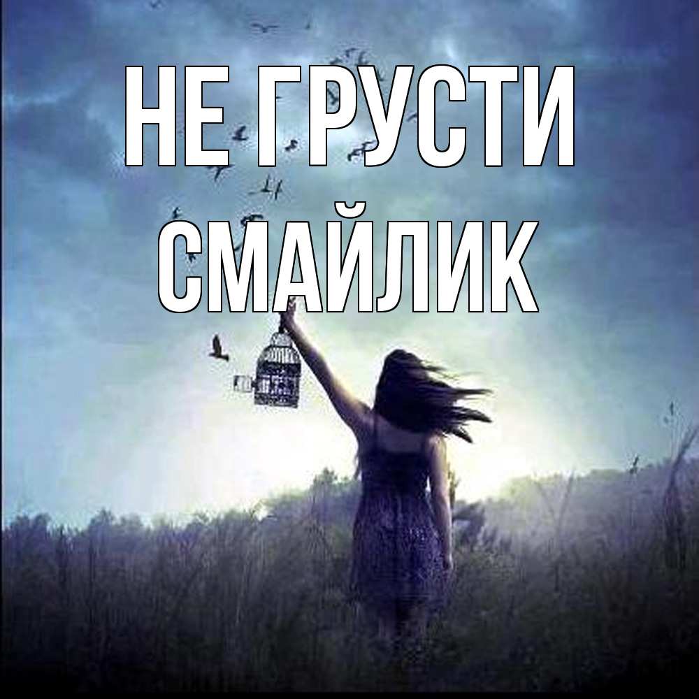 Открытка на каждый день с именем, Смайлик Не грусти на волю Прикольная открытка с пожеланием онлайн скачать бесплатно 