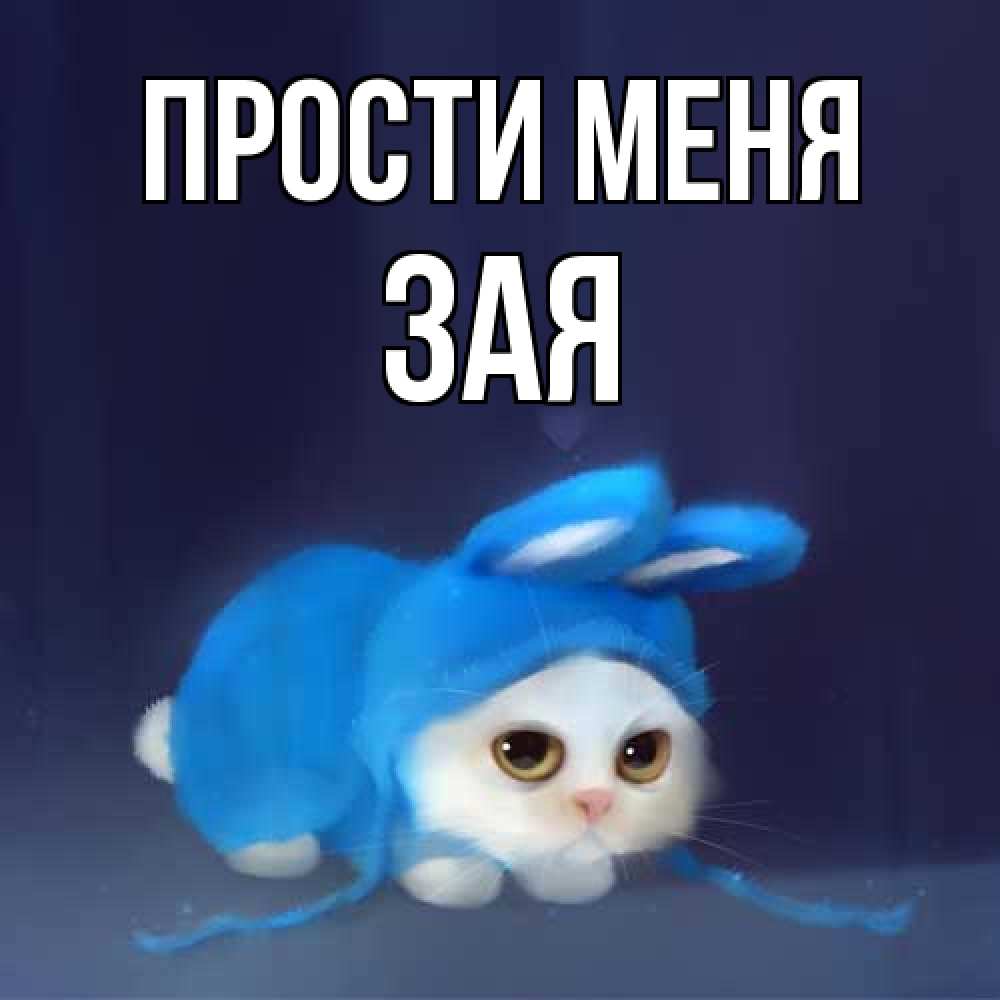 Открытка на каждый день с именем, Зая Прости меня невинный котозай просит прощения Прикольная открытка с пожеланием онлайн скачать бесплатно 