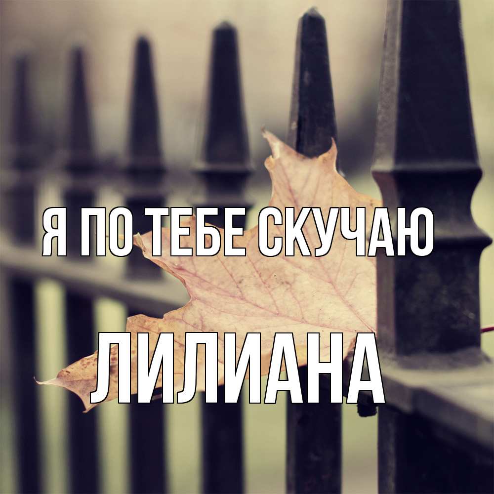 Открытка на каждый день с именем, Лилиана Я по тебе скучаю очень скучно Прикольная открытка с пожеланием онлайн скачать бесплатно 