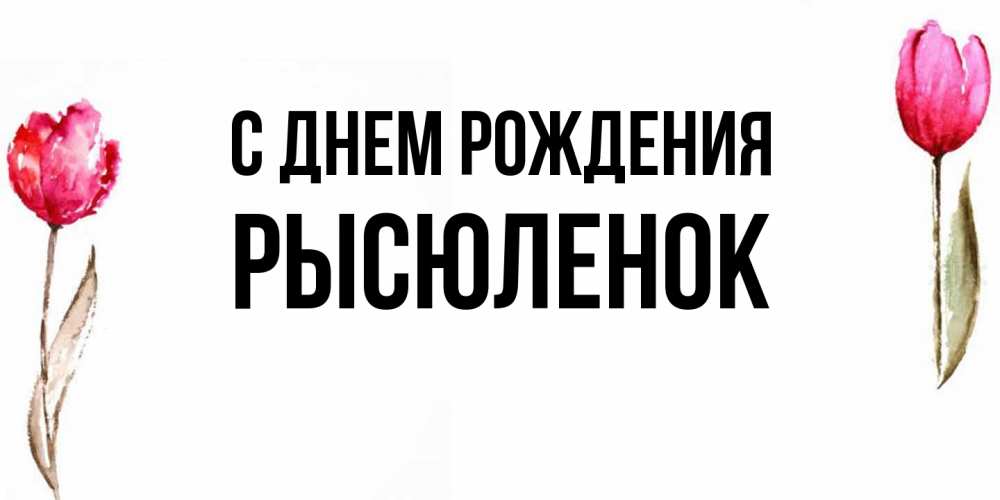 Открытка на каждый день с именем, Рысюленок С днем рождения открытки акварелью с цветами Прикольная открытка с пожеланием онлайн скачать бесплатно 