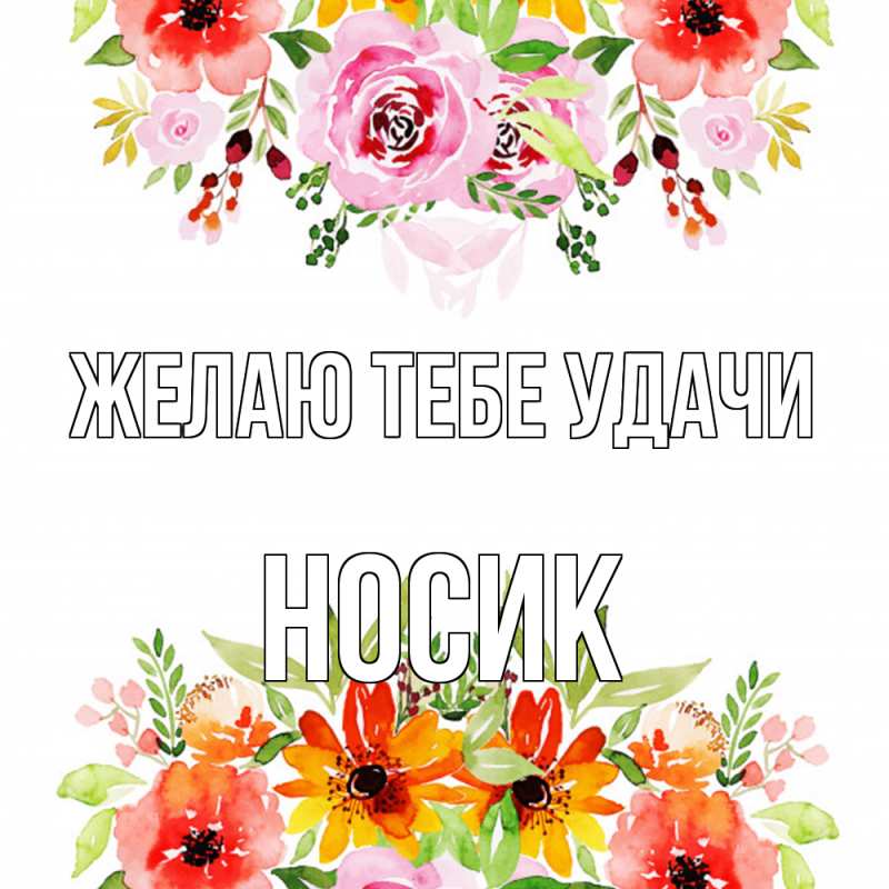 Открытка с именем, Hосик, Желаю тебе удачи