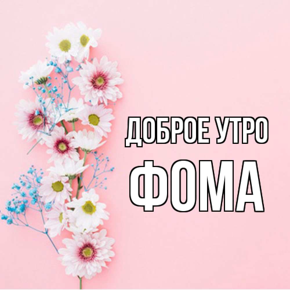 Открытка на каждый день с именем, Фома Доброе утро цветы с подписью Прикольная открытка с пожеланием онлайн скачать бесплатно 
