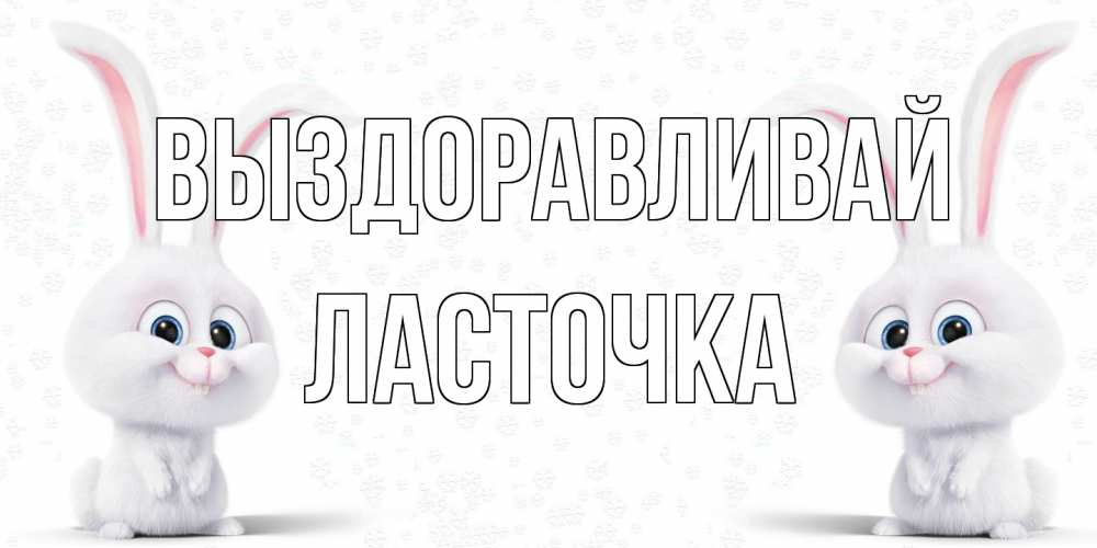 Открытка на каждый день с именем, Ласточка Выздоравливай не болей с зайцем Прикольная открытка с пожеланием онлайн скачать бесплатно 