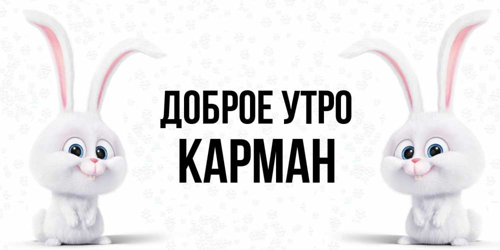 Открытка на каждый день с именем, Карман Доброе утро кролики с длинными ушками Прикольная открытка с пожеланием онлайн скачать бесплатно 