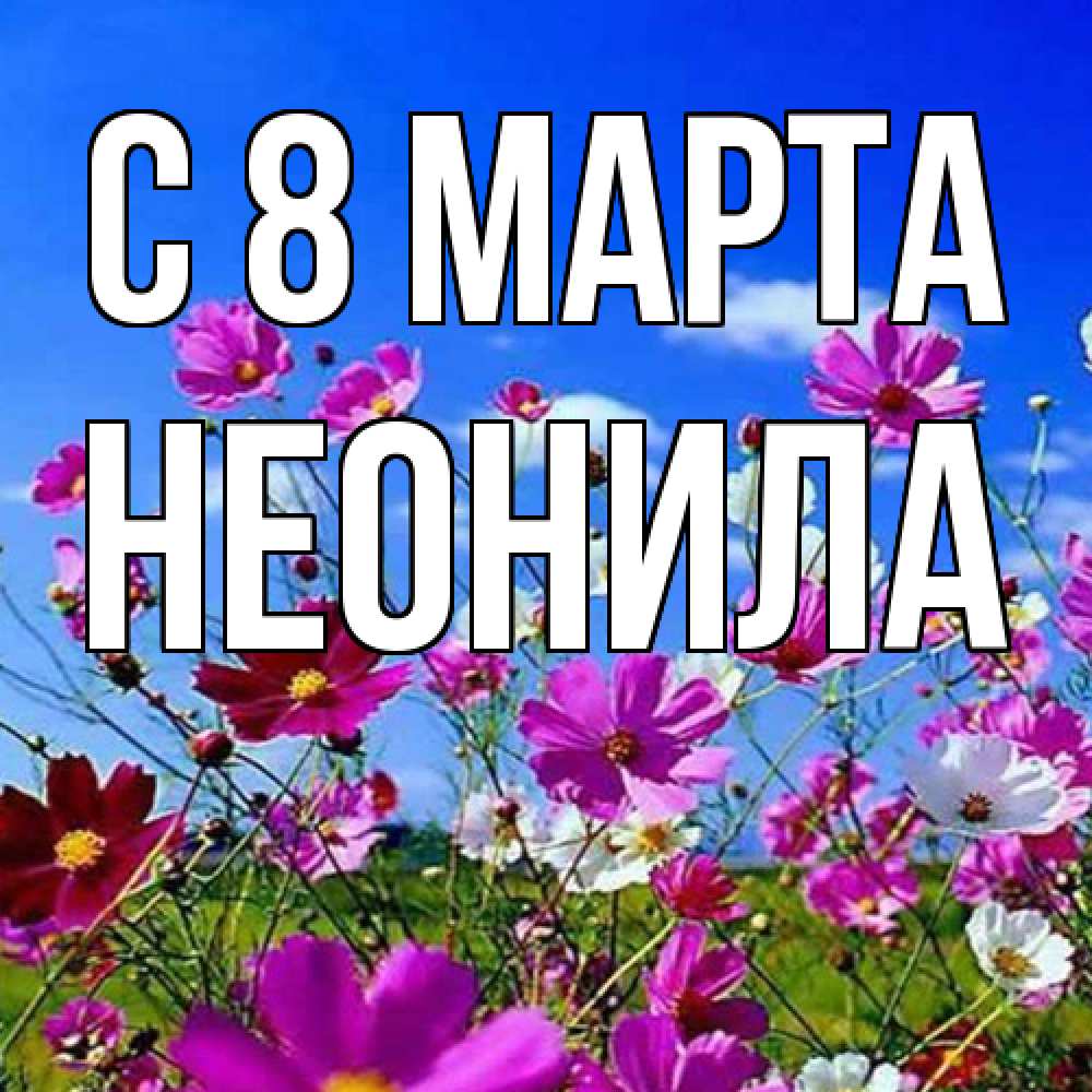 Открытка на каждый день с именем, Неонила C 8 МАРТА цветы Прикольная открытка с пожеланием онлайн скачать бесплатно 