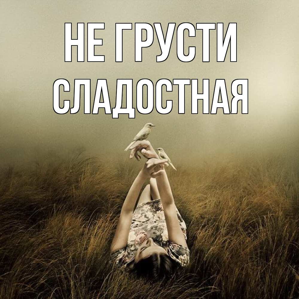 Открытка на каждый день с именем, Сладостная Не грусти поле и туман Прикольная открытка с пожеланием онлайн скачать бесплатно 