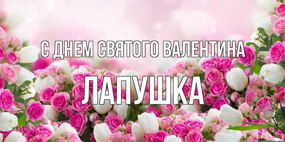 Открытка на каждый день с именем, лапушка С днем Святого Валентина валентинка с именем Прикольная открытка с пожеланием онлайн скачать бесплатно 
