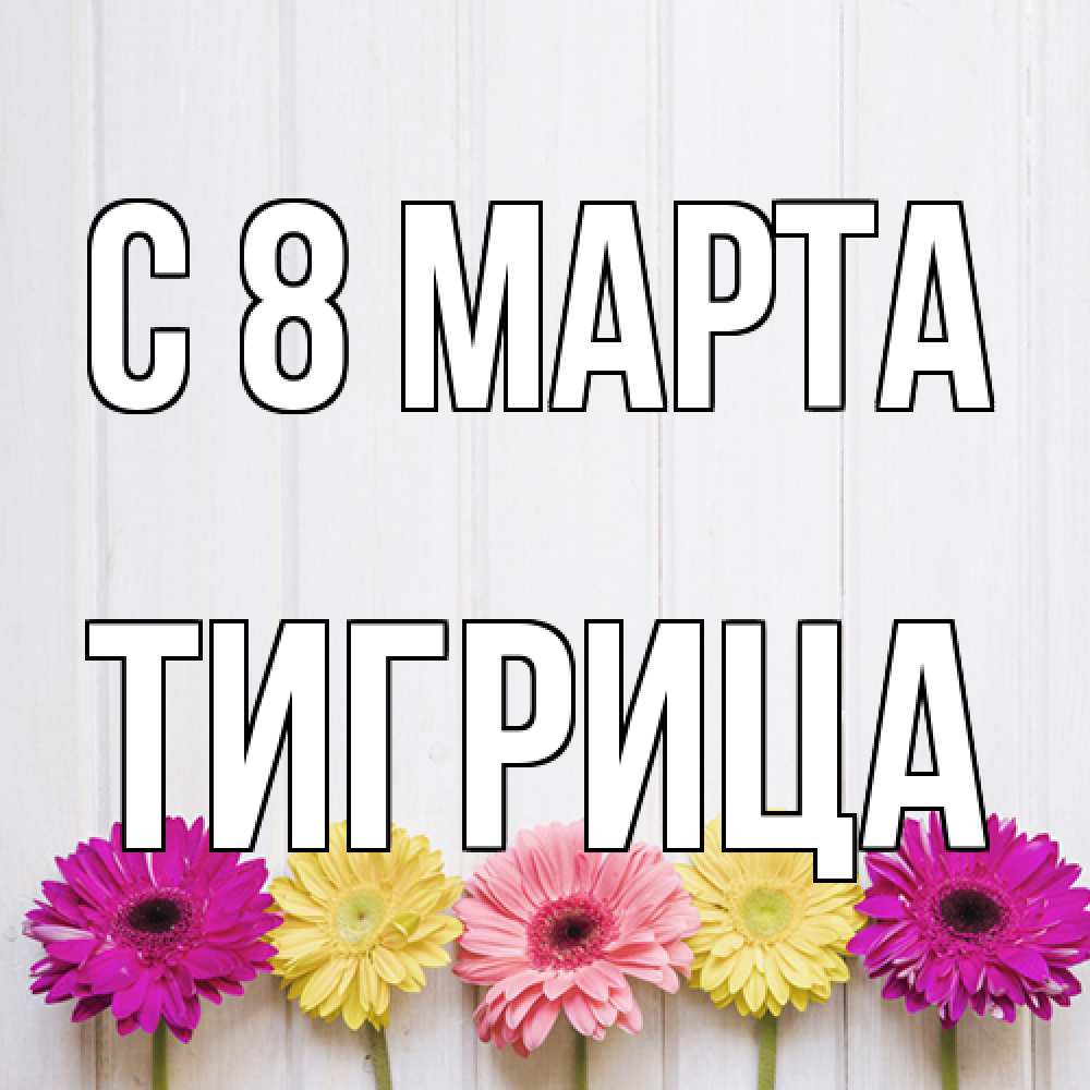 Открытка на каждый день с именем, Тигрица C 8 МАРТА женщинам 1 Прикольная открытка с пожеланием онлайн скачать бесплатно 