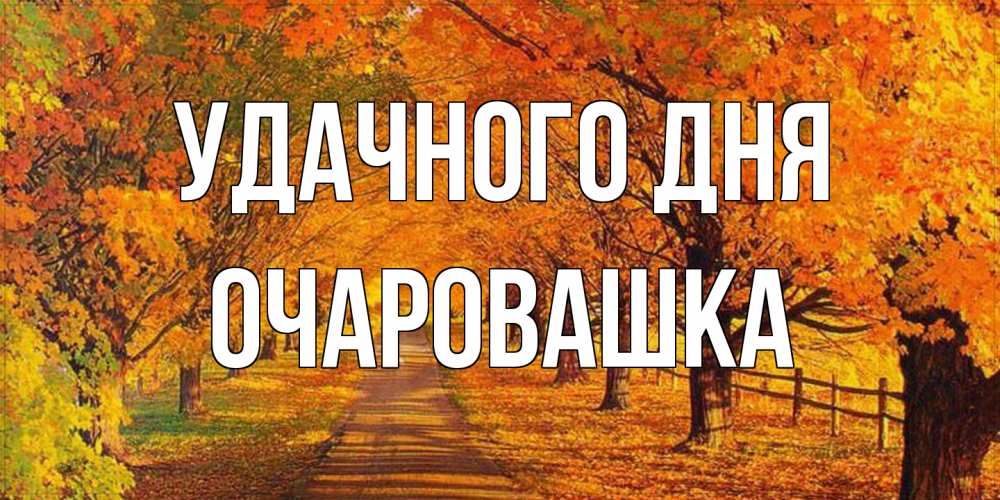 Открытка на каждый день с именем, Очаpовашка Удачного дня деревья с осенними листьями Прикольная открытка с пожеланием онлайн скачать бесплатно 