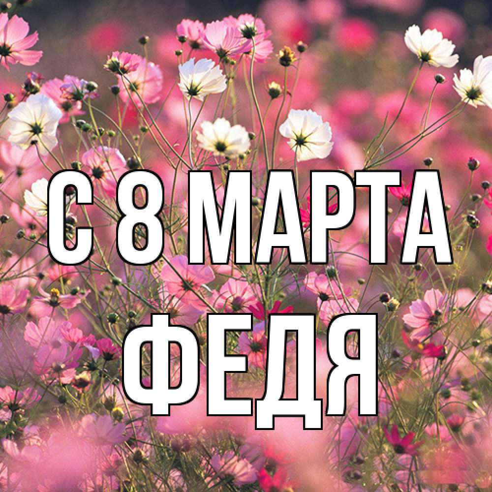 Открытка на каждый день с именем, Федя C 8 МАРТА красиво 1 Прикольная открытка с пожеланием онлайн скачать бесплатно 