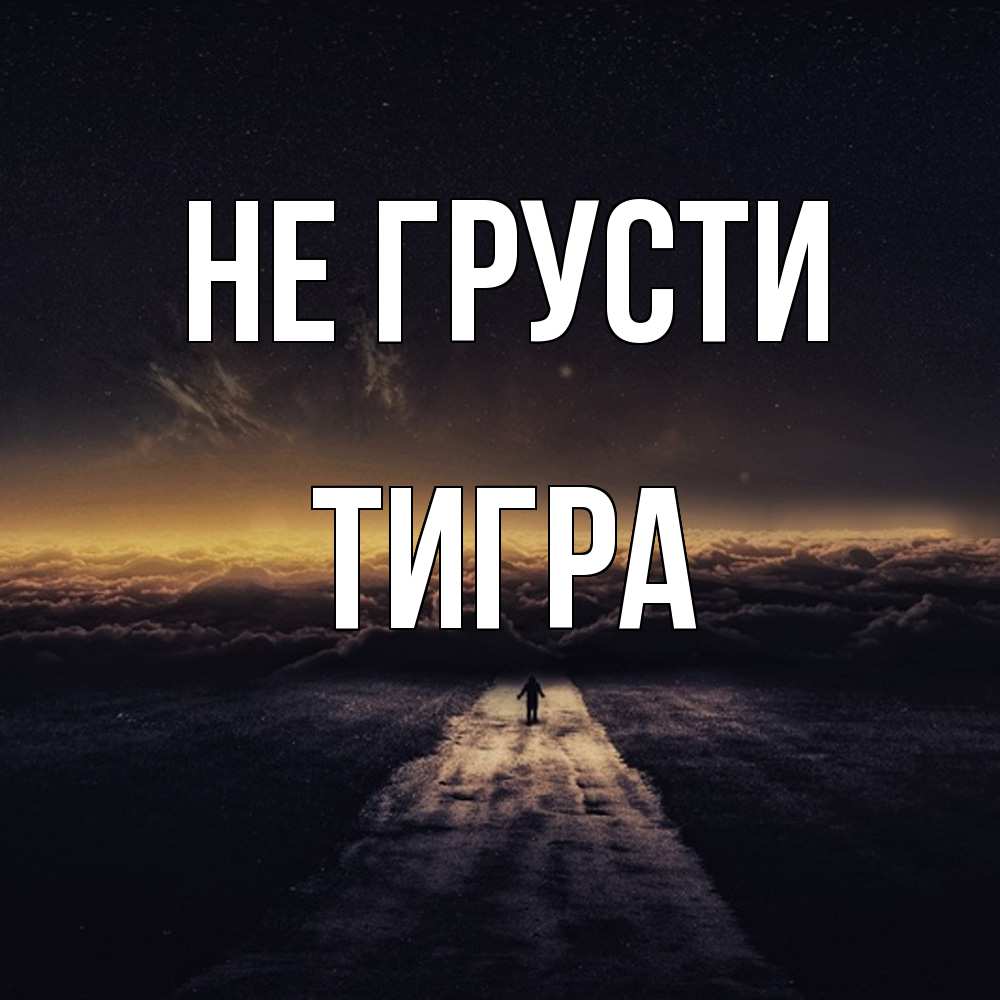 Открытка на каждый день с именем, Тигра Не грусти дорога в никуда Прикольная открытка с пожеланием онлайн скачать бесплатно 