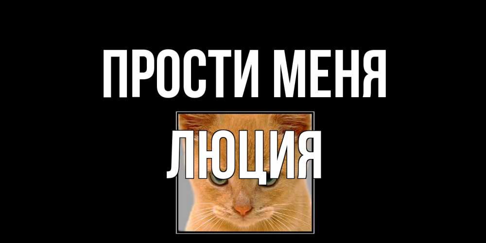 Открытка на каждый день с именем, Люция Прости меня рыжий грустный кот просит прощения Прикольная открытка с пожеланием онлайн скачать бесплатно 