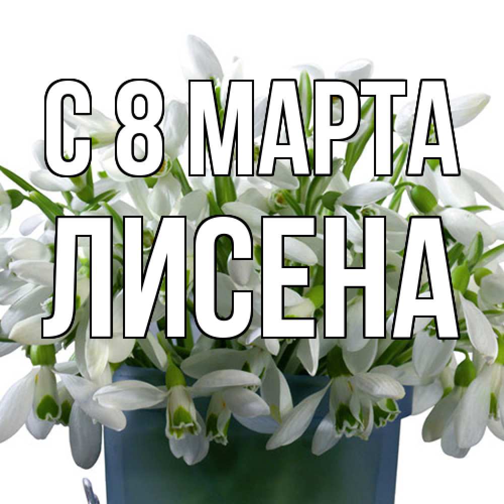 Открытка на каждый день с именем, Лисена C 8 МАРТА цветы к международному женскому дню Прикольная открытка с пожеланием онлайн скачать бесплатно 