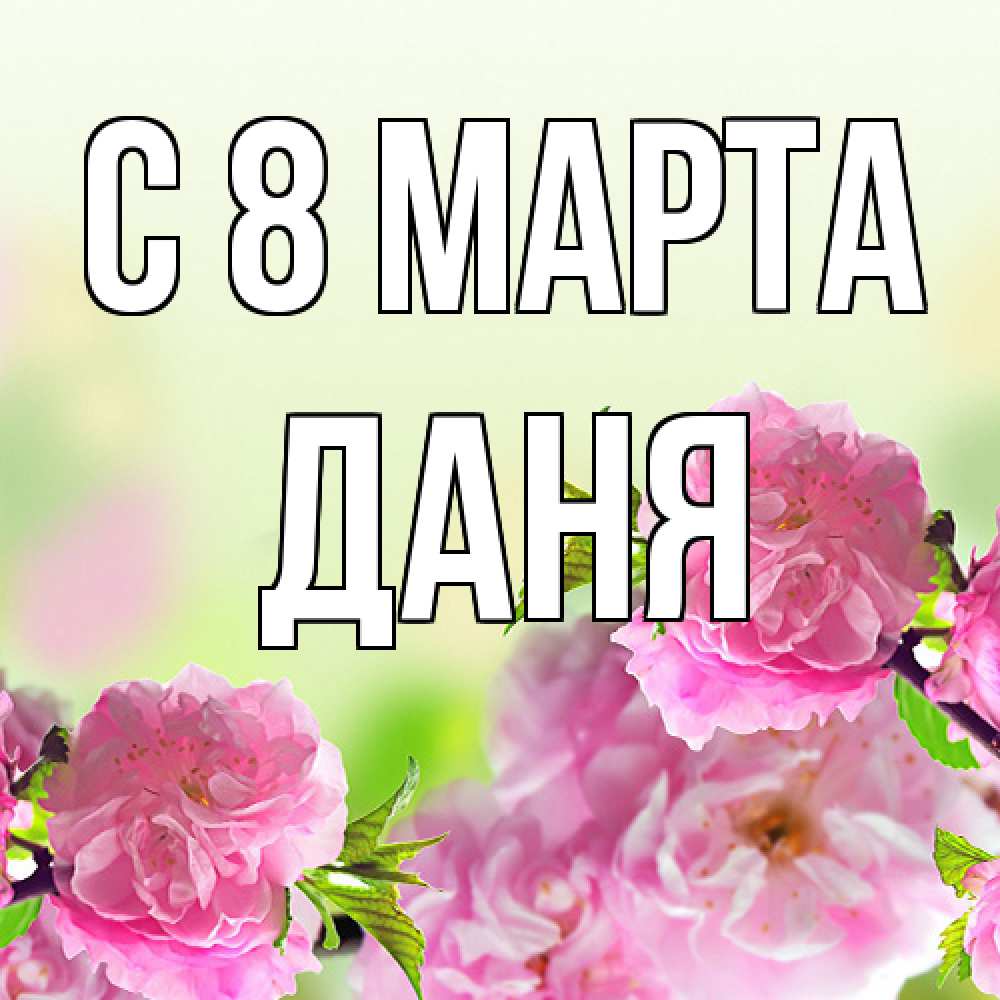 Открытка на каждый день с именем, Даня C 8 МАРТА цветы Прикольная открытка с пожеланием онлайн скачать бесплатно 