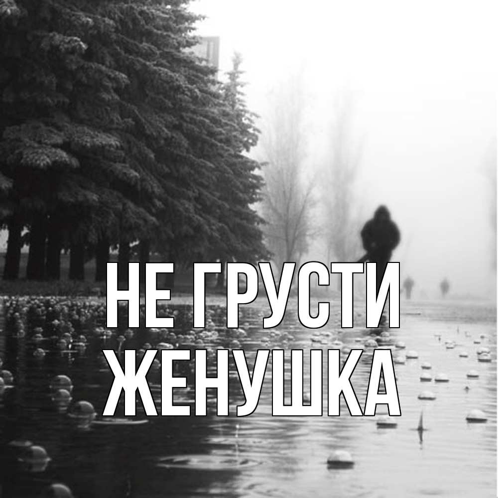 Открытка на каждый день с именем, женушка Не грусти улица под дождем Прикольная открытка с пожеланием онлайн скачать бесплатно 