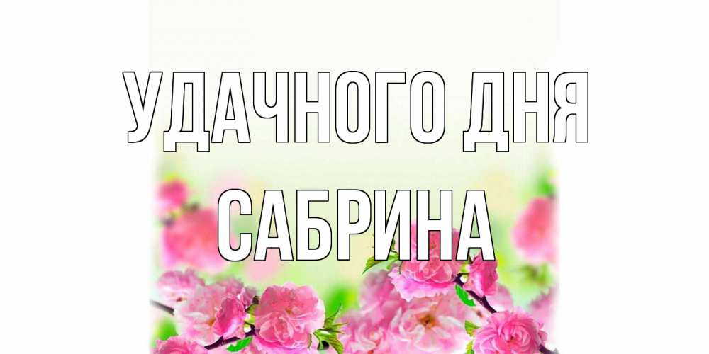 Открытка на каждый день с именем, Сабрина Удачного дня цветы Прикольная открытка с пожеланием онлайн скачать бесплатно 
