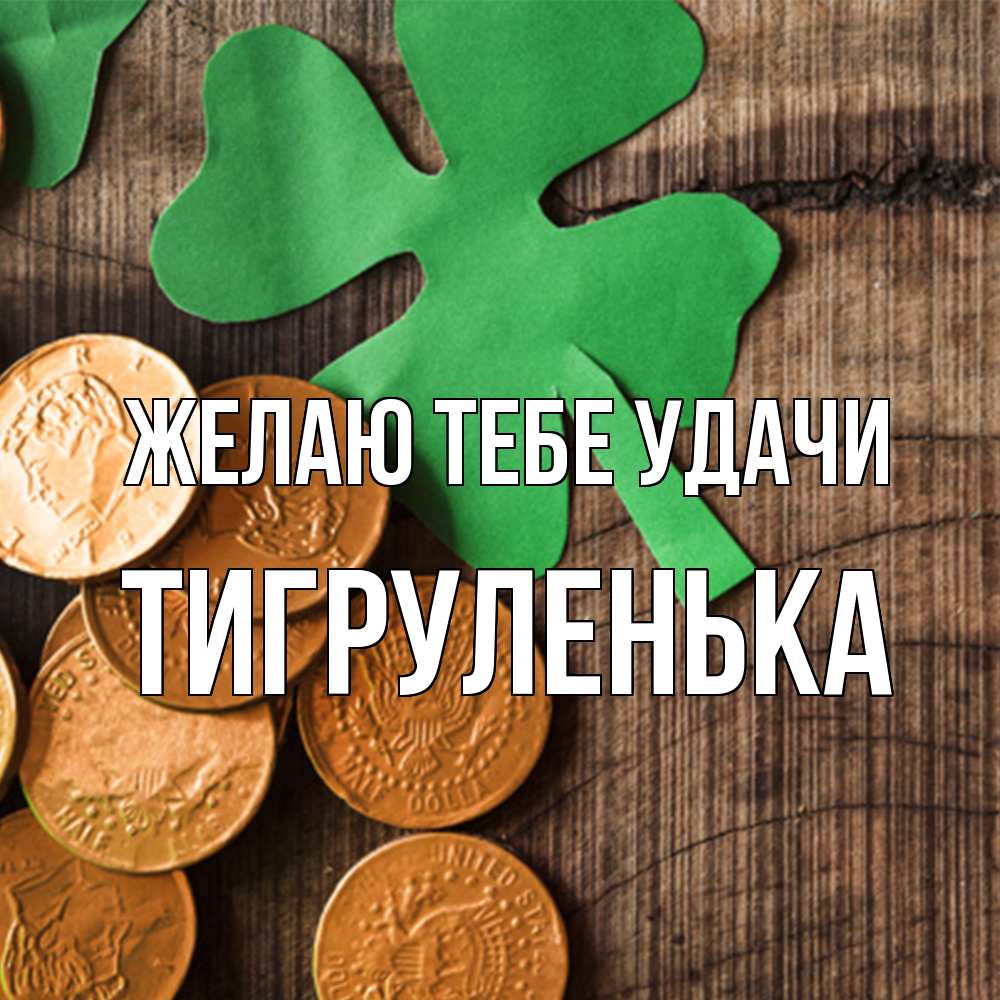 Открытка на каждый день с именем, Тигpуленька Желаю тебе удачи деревянный фон Прикольная открытка с пожеланием онлайн скачать бесплатно 
