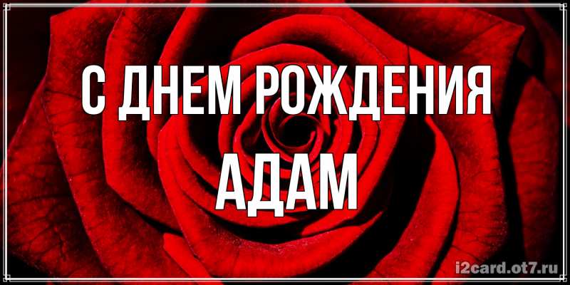 Открытка с именем, Адам, С днем рождения