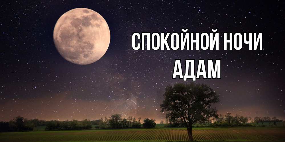 Открытка на каждый день с именем, Адам Спокойной ночи ночные открытки с луной Прикольная открытка с пожеланием онлайн скачать бесплатно 