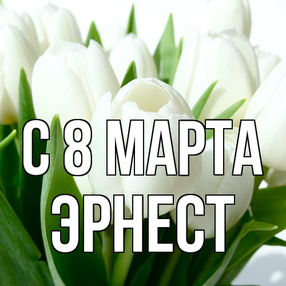 Открытка на каждый день с именем, Эрнест C 8 МАРТА цветы Прикольная открытка с пожеланием онлайн скачать бесплатно 