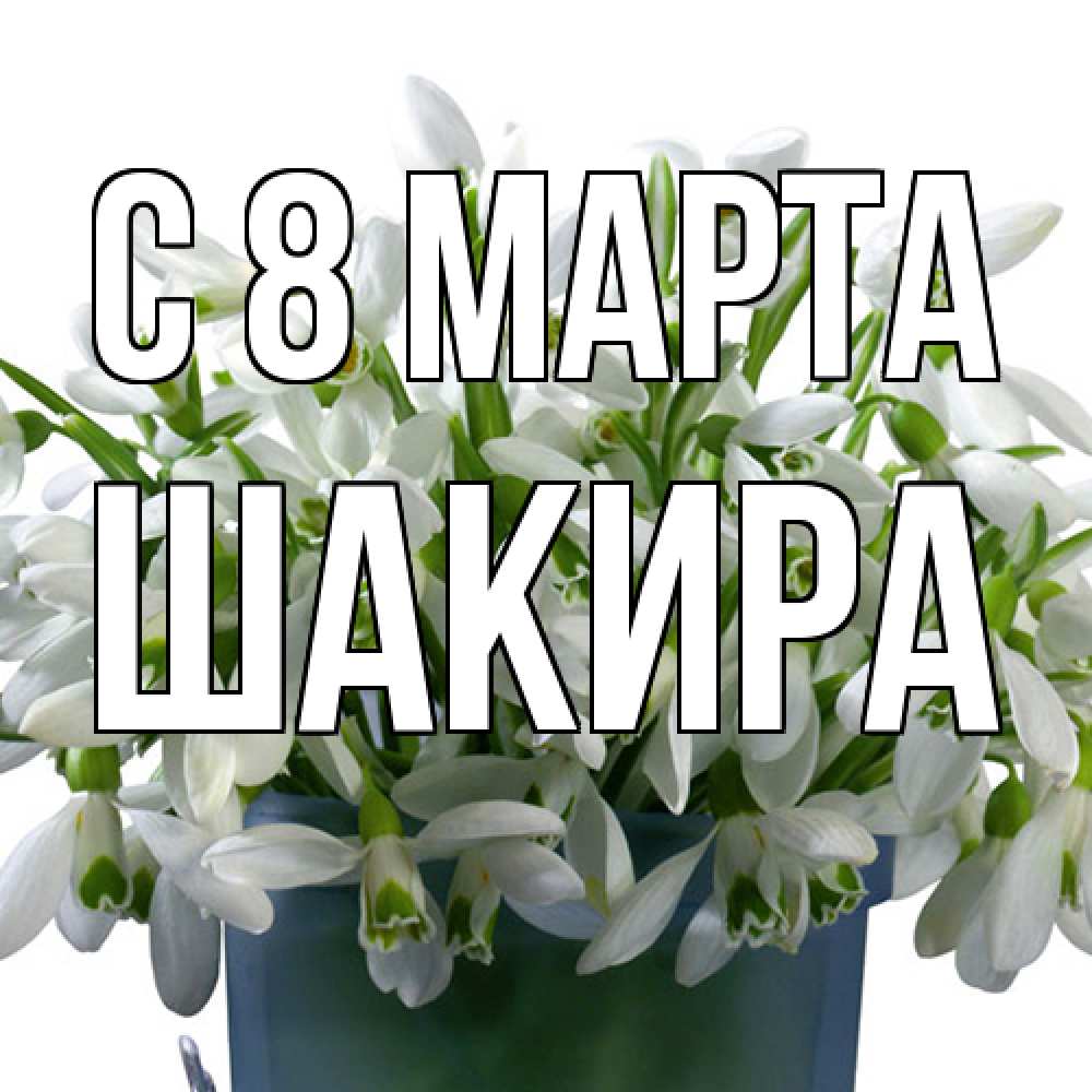 Открытка на каждый день с именем, Шакира C 8 МАРТА цветы к международному женскому дню Прикольная открытка с пожеланием онлайн скачать бесплатно 