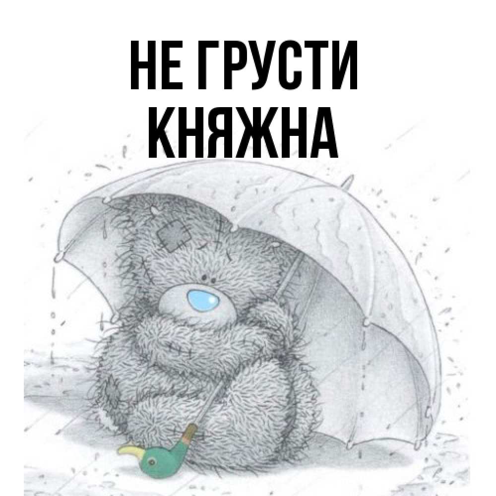 Открытка на каждый день с именем, Княжна Не грусти спасите мишку Тедди Прикольная открытка с пожеланием онлайн скачать бесплатно 