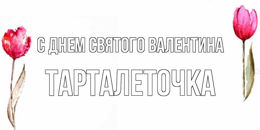 Открытка на каждый день с именем, Тарталеточка С днем Святого Валентина Открытки на день всех влюбленных с тюльпанами акварелью Прикольная открытка с пожеланием онлайн скачать бесплатно 