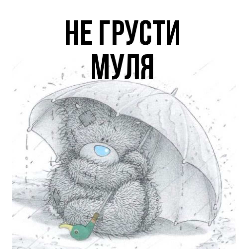 Открытка на каждый день с именем, Муля Не грусти спасите мишку Тедди Прикольная открытка с пожеланием онлайн скачать бесплатно 