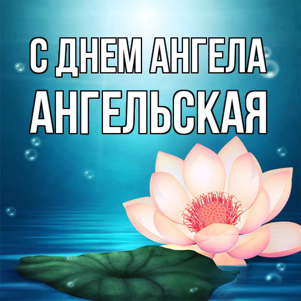 Открытка на каждый день с именем, Ангельская С днем ангела кувшинка Прикольная открытка с пожеланием онлайн скачать бесплатно 