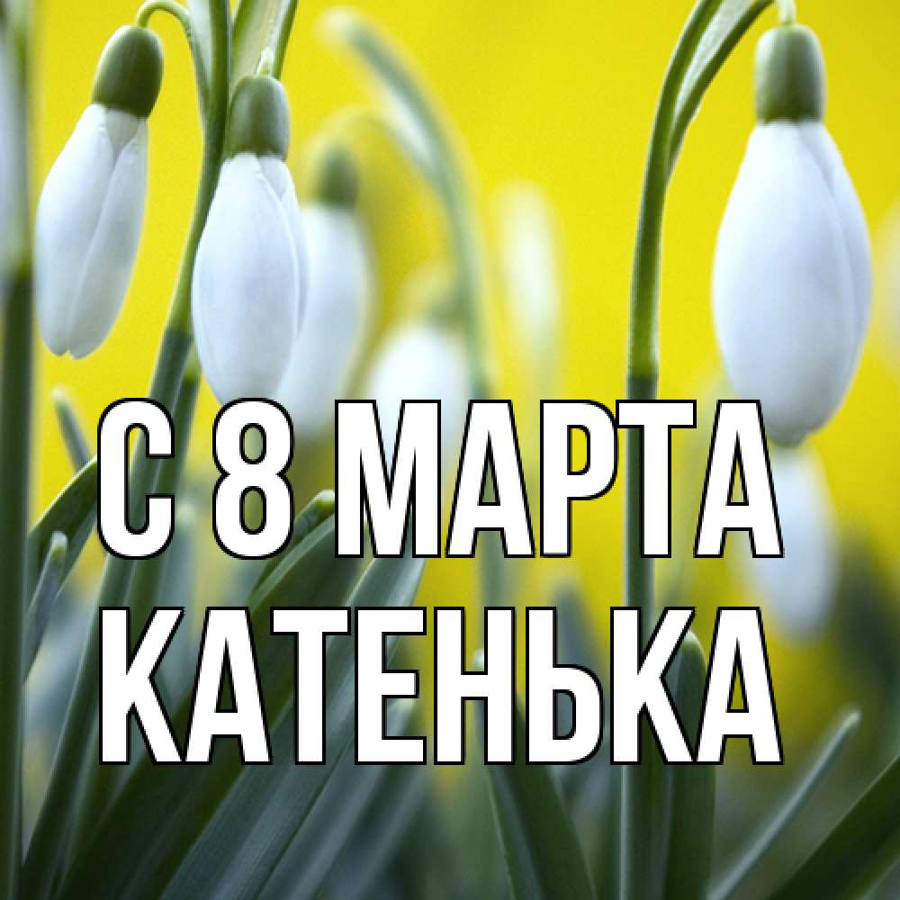 Открытка на каждый день с именем, Катенька C 8 МАРТА весенние цветы Прикольная открытка с пожеланием онлайн скачать бесплатно 