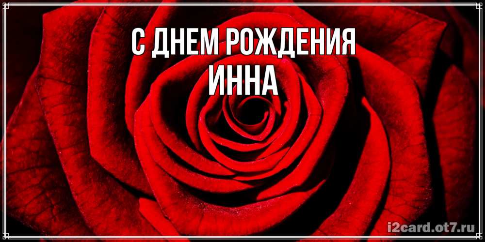 Открытка на каждый день с именем, инна С днем рождения алая роза Прикольная открытка с пожеланием онлайн скачать бесплатно 