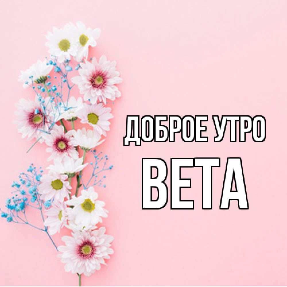 Открытка на каждый день с именем, Вета Доброе утро цветы с подписью Прикольная открытка с пожеланием онлайн скачать бесплатно 