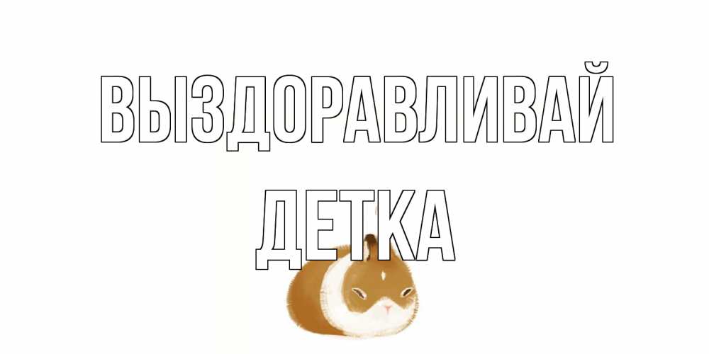 Открытка на каждый день с именем, Детка Выздоравливай морская свинка на открытке с пожеланиями не болеть Прикольная открытка с пожеланием онлайн скачать бесплатно 