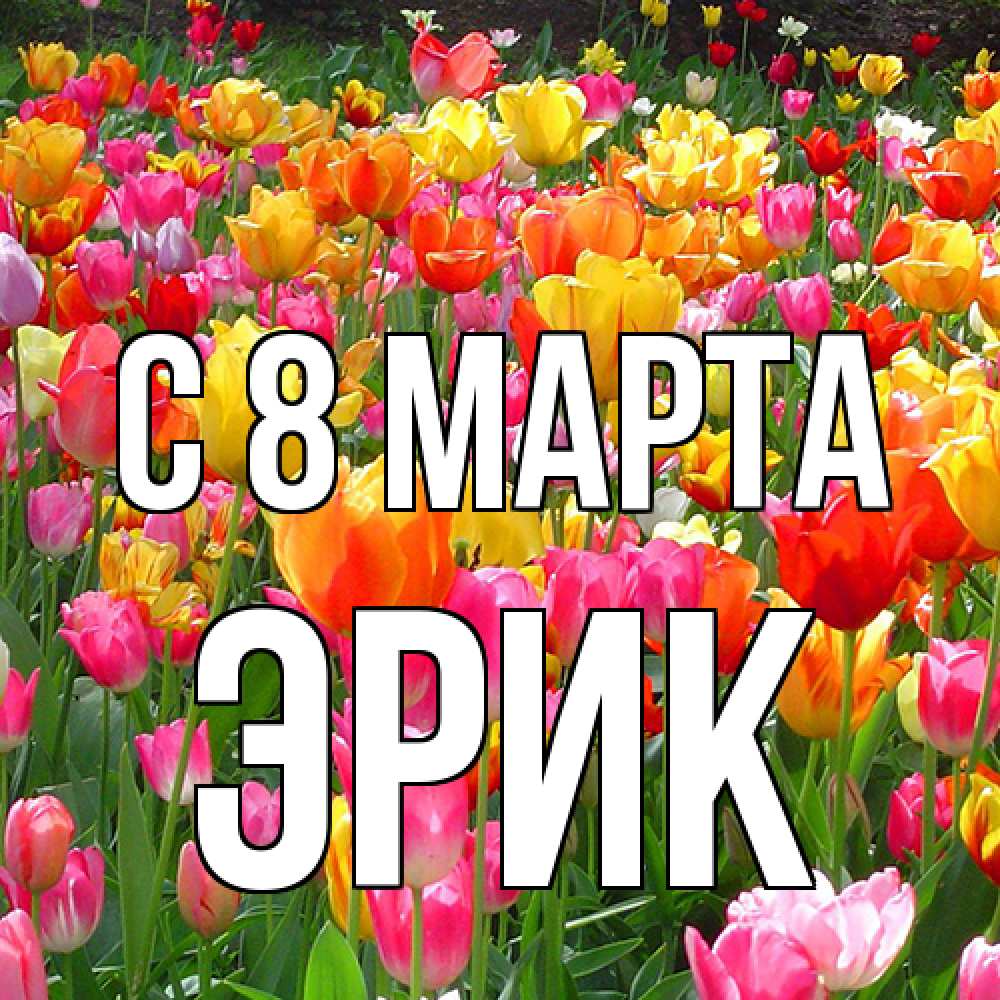 Открытка на каждый день с именем, Эрик C 8 МАРТА на международный женский день Прикольная открытка с пожеланием онлайн скачать бесплатно 
