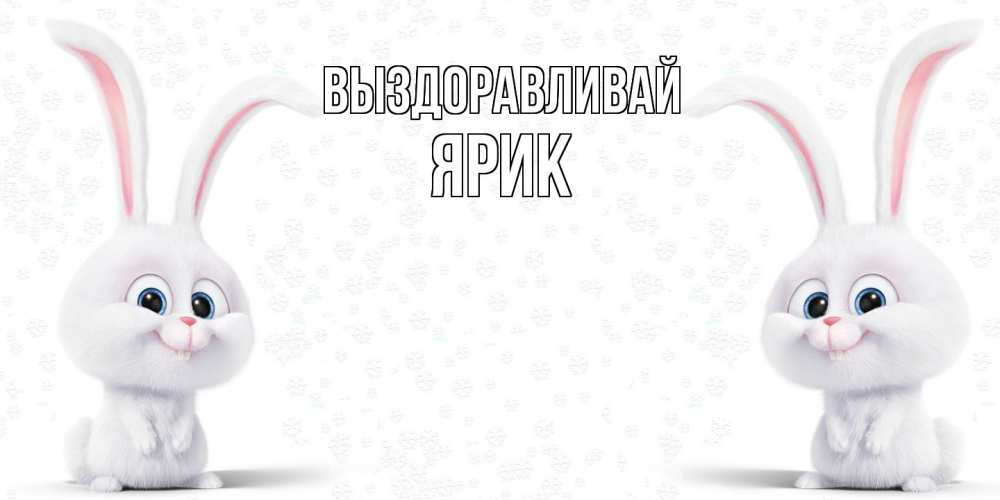 Открытка на каждый день с именем, Ярик Выздоравливай не болей с зайцем Прикольная открытка с пожеланием онлайн скачать бесплатно 