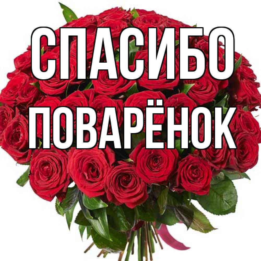 Открытка на каждый день с именем, Поварёнок Спасибо букет красных роз Прикольная открытка с пожеланием онлайн скачать бесплатно 