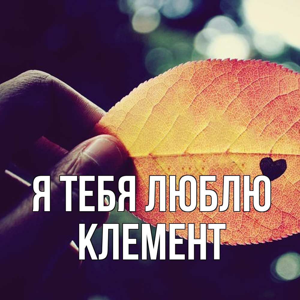 Открытка на каждый день с именем, Клемент Я тебя люблю держу лист Прикольная открытка с пожеланием онлайн скачать бесплатно 