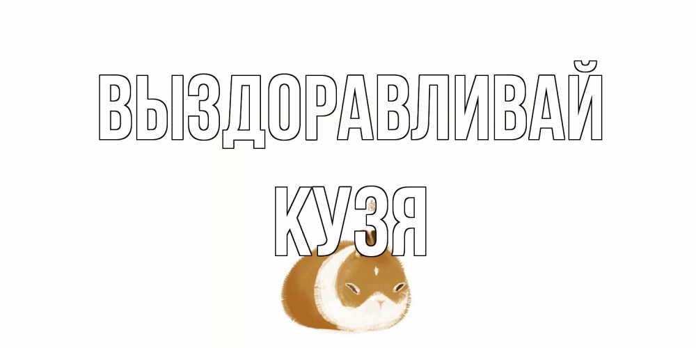Открытка на каждый день с именем, Кузя Выздоравливай морская свинка на открытке с пожеланиями не болеть Прикольная открытка с пожеланием онлайн скачать бесплатно 