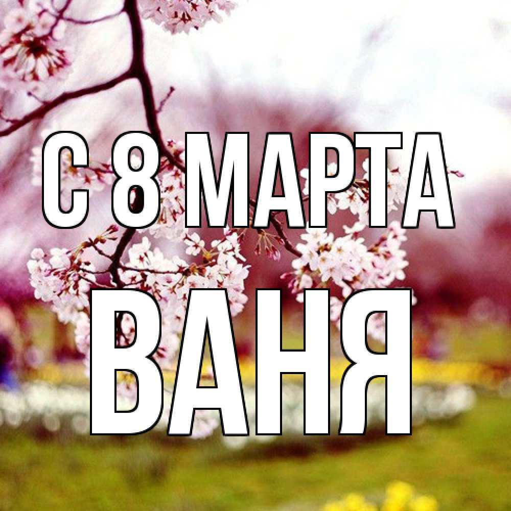 Открытка на каждый день с именем, Ваня C 8 МАРТА яблоня Прикольная открытка с пожеланием онлайн скачать бесплатно 